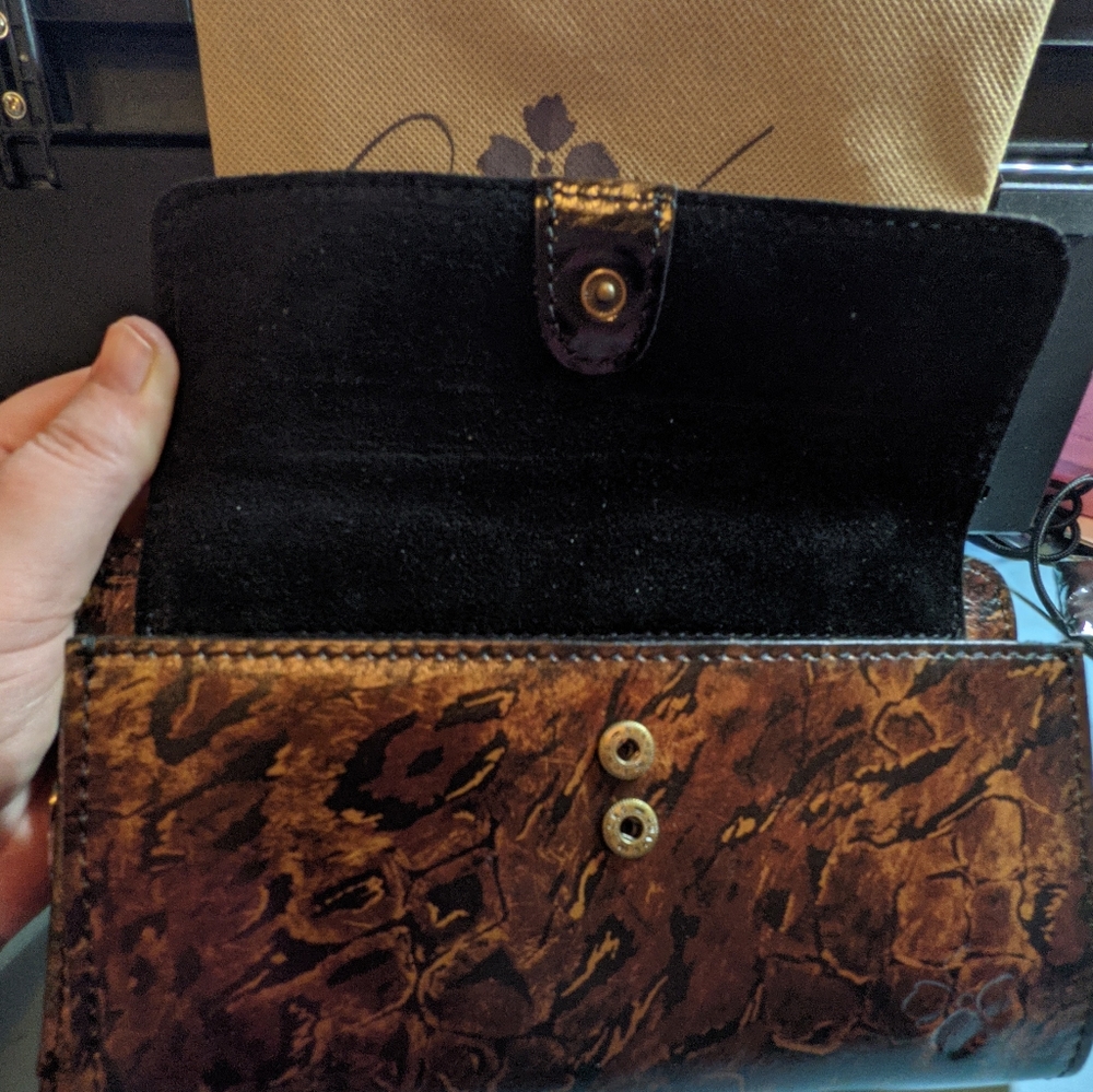 NWT Patricia Nash Leather Animal Print Bag & Matching Wallet w/10 yr Ann… - Picture 12 of 16